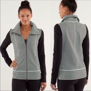 Lululemon daily Yoga Jacket Mint Green And Black Stripes, Full Zip athletic -6